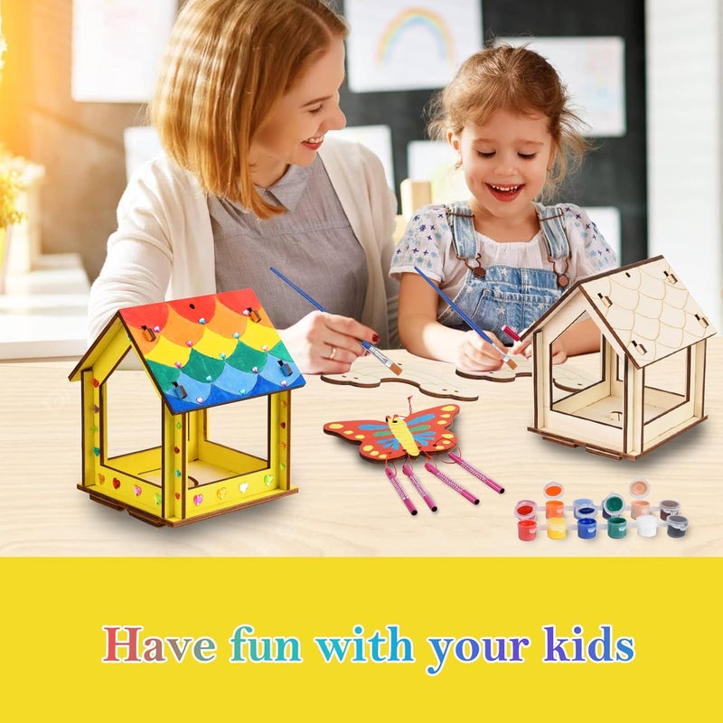 THWAS-LIGHT Kids Arts and Crafts for Outdoor,2 Pack Bird Feeder Wind Chime Kits for Children to Build and Paint, DIY Unfinished Wood STEM Painting Activities Crafts Toys for Boys Girls Ages 3-5 4-8 8-12 6-8 - Image 5